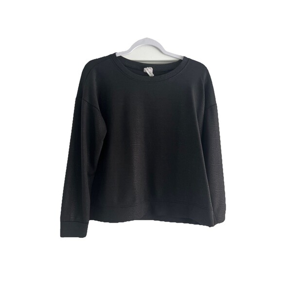 Cable & Gauge Pullover Crew Neck Sweatshirt Medium Black Modal Snake Skin Print - Picture 1 of 6